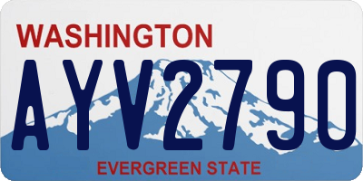 WA license plate AYV2790