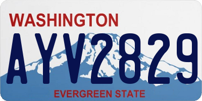 WA license plate AYV2829
