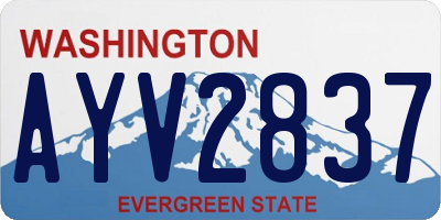 WA license plate AYV2837