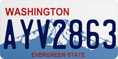 WA license plate AYV2863