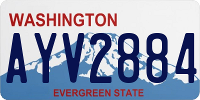 WA license plate AYV2884
