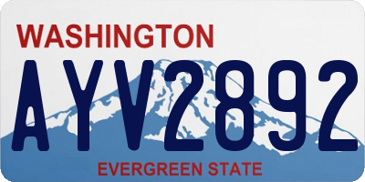 WA license plate AYV2892