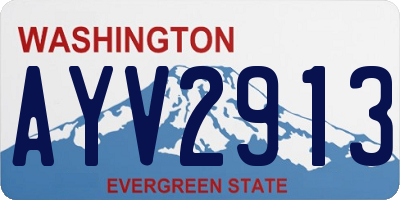 WA license plate AYV2913