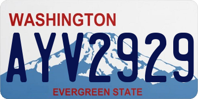 WA license plate AYV2929