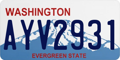 WA license plate AYV2931