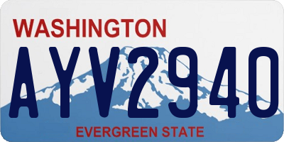 WA license plate AYV2940
