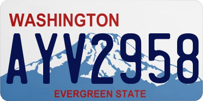 WA license plate AYV2958