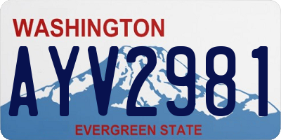 WA license plate AYV2981