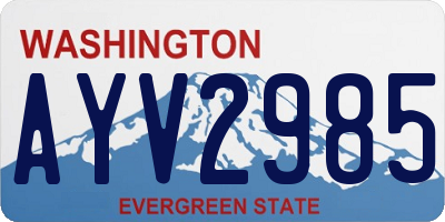 WA license plate AYV2985