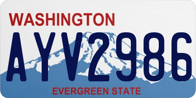 WA license plate AYV2986