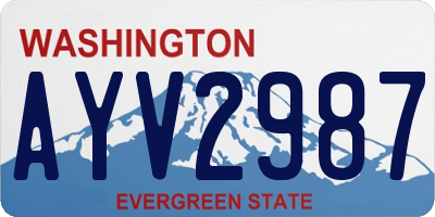 WA license plate AYV2987