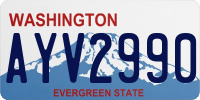 WA license plate AYV2990