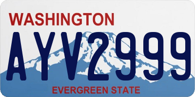 WA license plate AYV2999