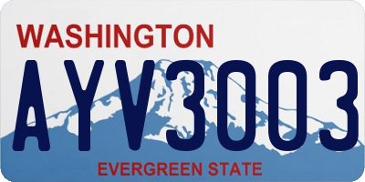 WA license plate AYV3003