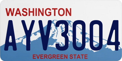 WA license plate AYV3004