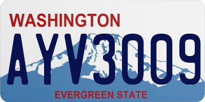 WA license plate AYV3009