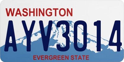WA license plate AYV3014