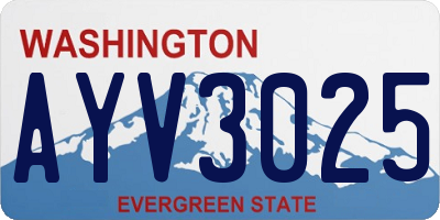 WA license plate AYV3025