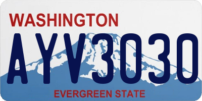 WA license plate AYV3030