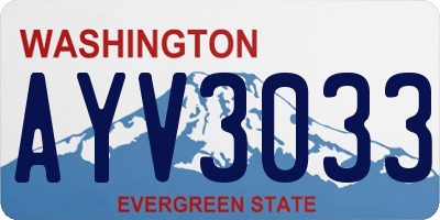 WA license plate AYV3033