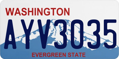 WA license plate AYV3035