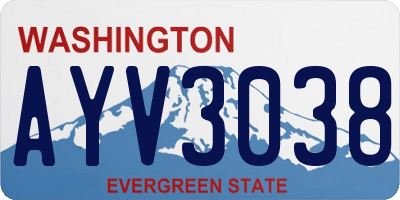 WA license plate AYV3038