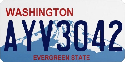 WA license plate AYV3042