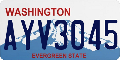 WA license plate AYV3045