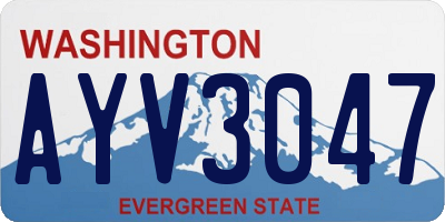 WA license plate AYV3047