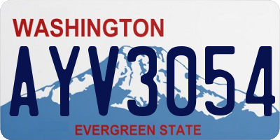 WA license plate AYV3054