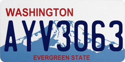 WA license plate AYV3063