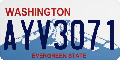 WA license plate AYV3071