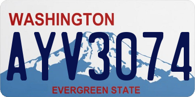 WA license plate AYV3074