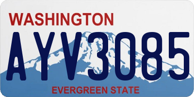 WA license plate AYV3085