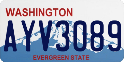 WA license plate AYV3089