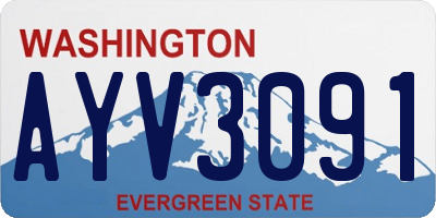 WA license plate AYV3091