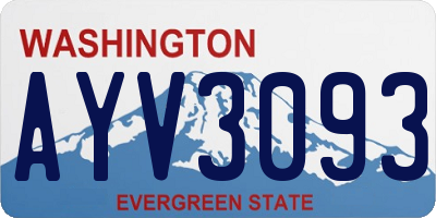 WA license plate AYV3093