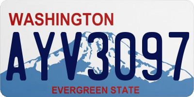 WA license plate AYV3097