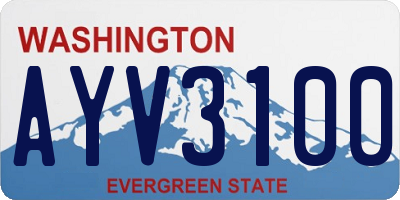 WA license plate AYV3100