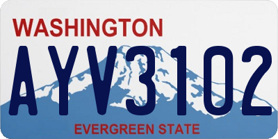 WA license plate AYV3102