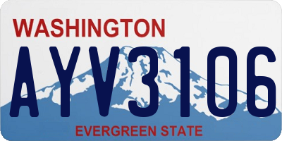 WA license plate AYV3106