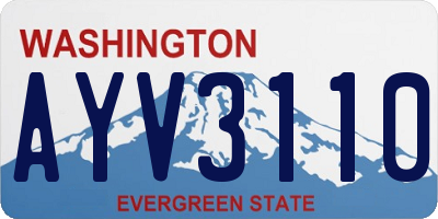 WA license plate AYV3110