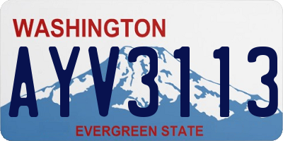 WA license plate AYV3113