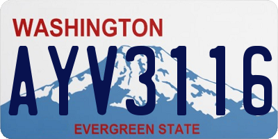 WA license plate AYV3116