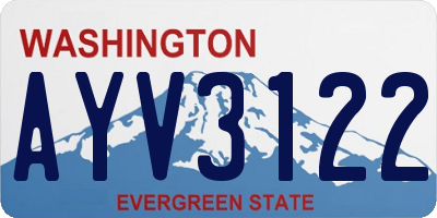 WA license plate AYV3122