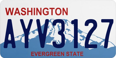 WA license plate AYV3127