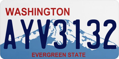 WA license plate AYV3132