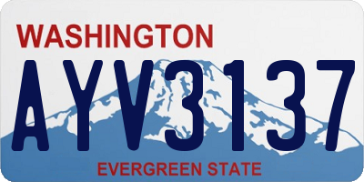 WA license plate AYV3137
