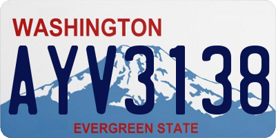 WA license plate AYV3138