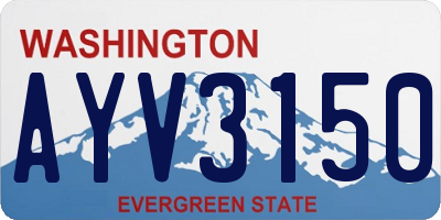 WA license plate AYV3150
